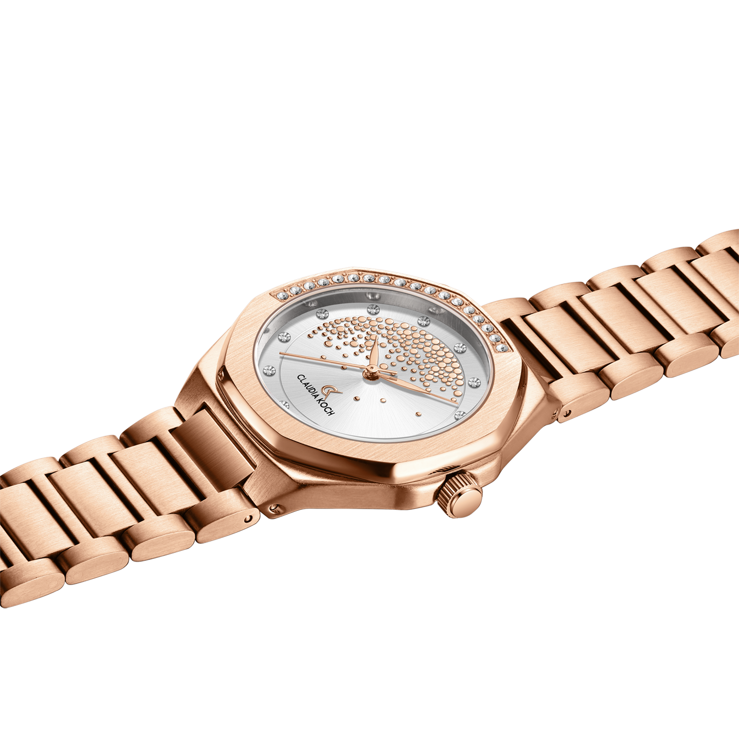 Luxury Women’s Watch with Stone-Studded Dial Rosegold