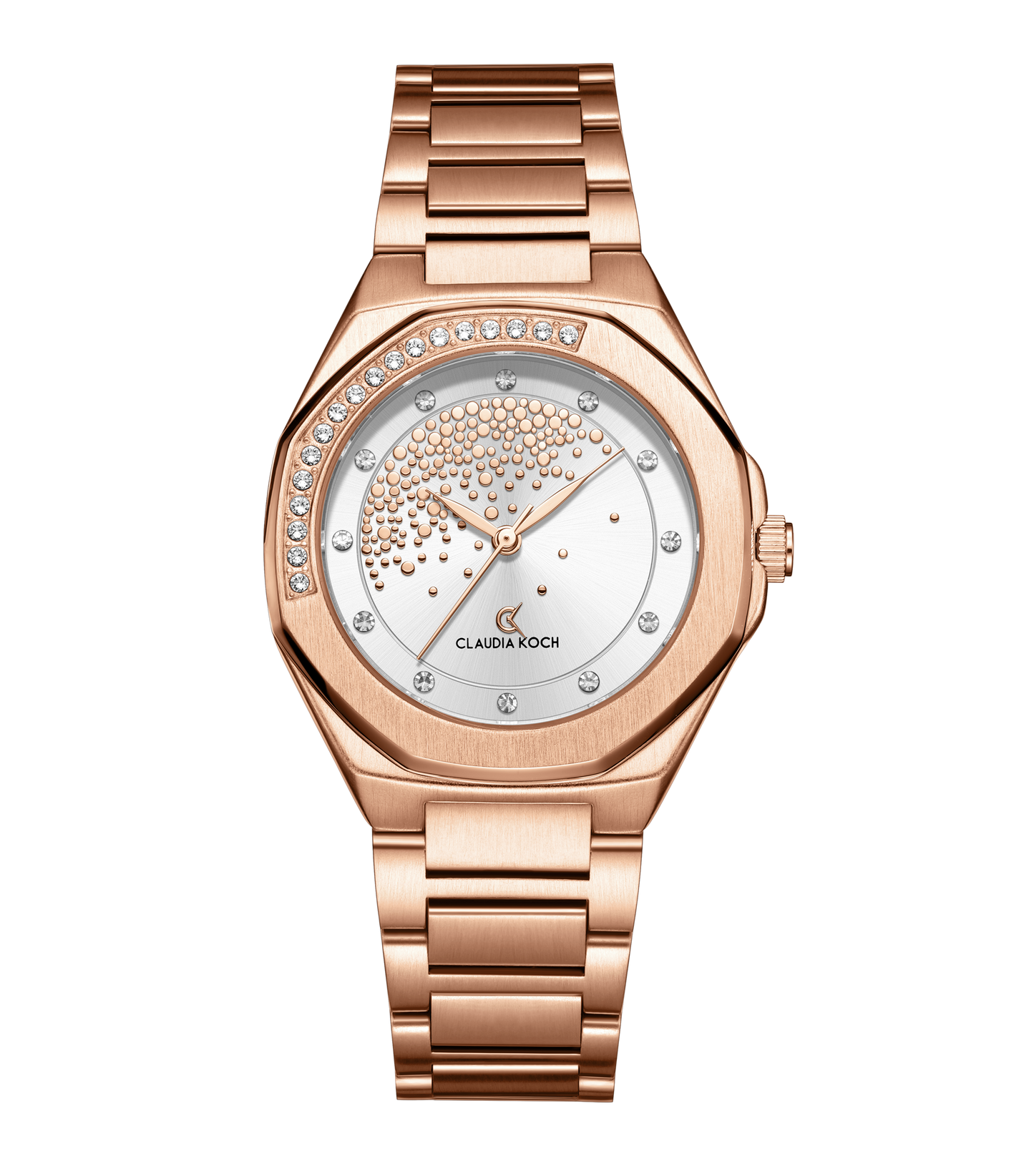 Luxury Women’s Watch with Stone-Studded Dial Rosegold