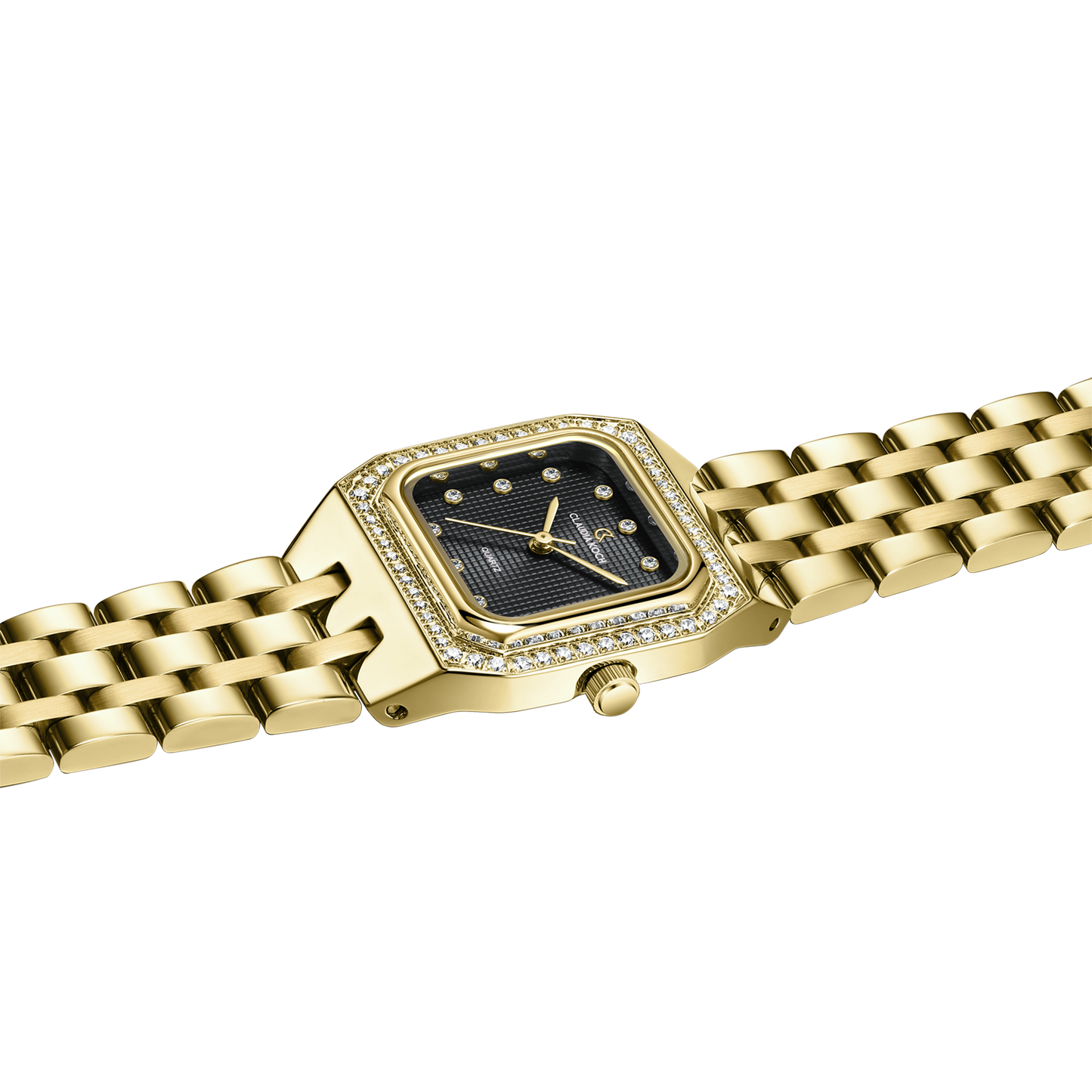 Luxury Women’s Watch with Square Dial Gold Black