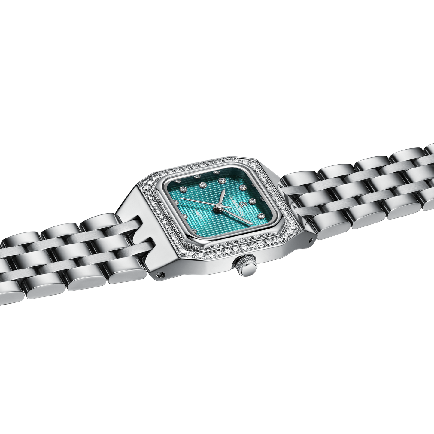 Luxury Women’s Watch with Square Dial Silver Light Blue