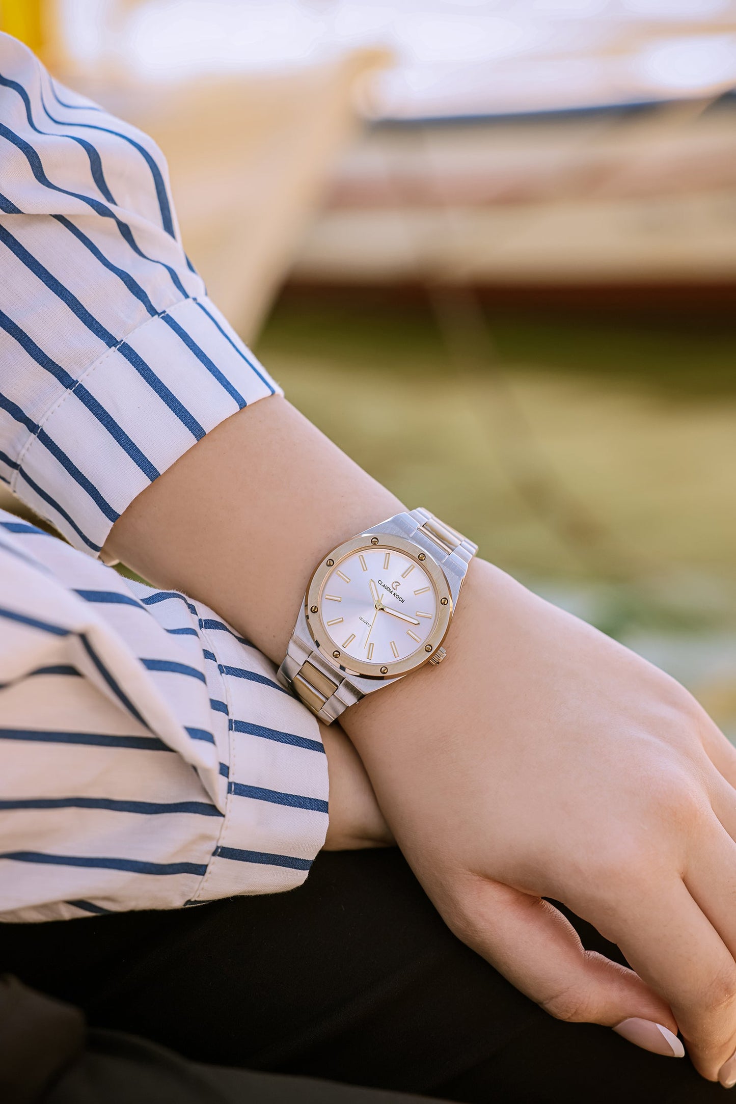 Matte Finish Women’s Watch – Minimalist Luxury & Modern Design Two-Tone Gold