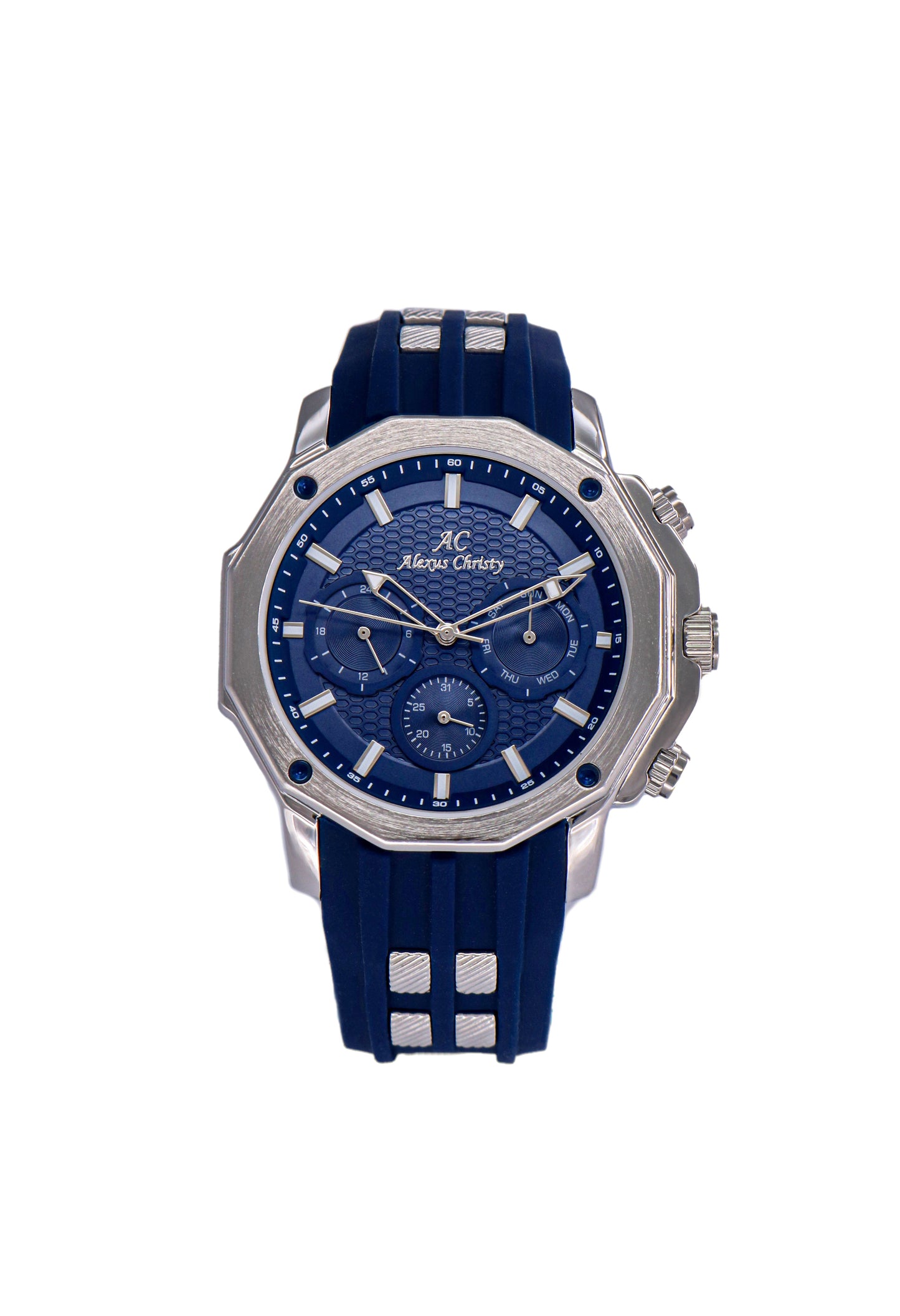 Multifunctional Rubber Band Day/Date Analog Sporty Men Watch