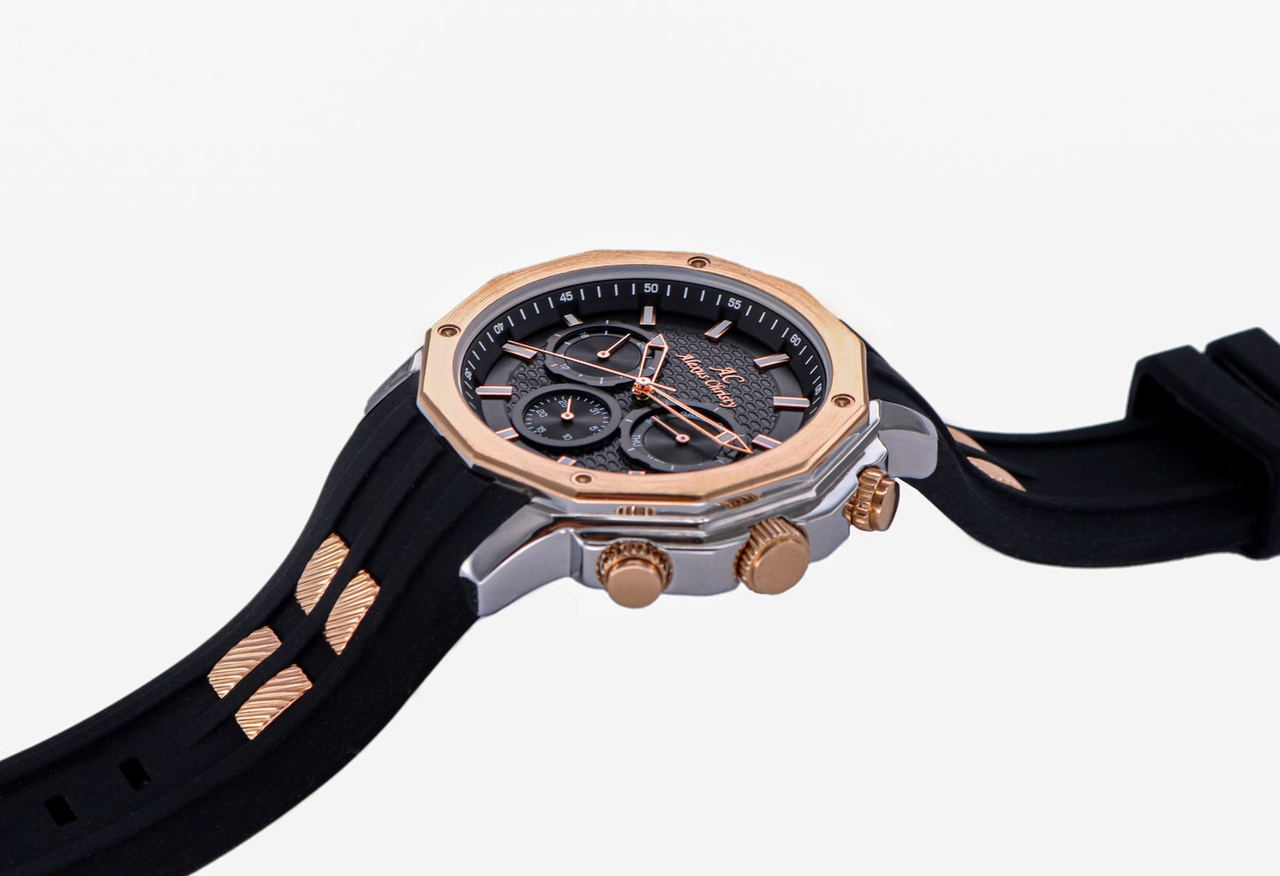 Multifunctional Rubber Band Day/Date Analog Sporty Men Watch