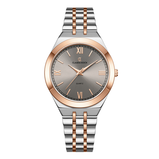 Luxury Women’s Watch - Elegant Design & Premium Craftsmanship Two-Tone Rosegold Grey