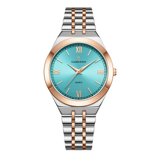 Luxury Women’s Watch - Elegant Design & Premium Craftsmanship Two-Tone Rosegold Blue