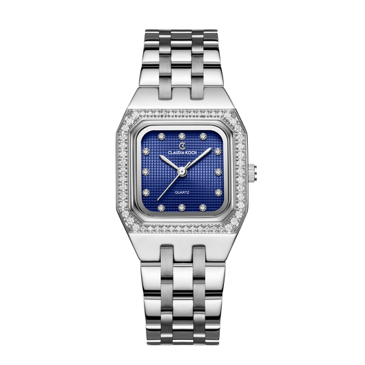 Luxury Women’s Watch with Square Dial Silver Blue