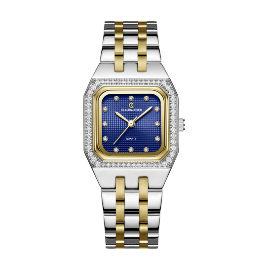 Luxury Women’s Watch with Square Dial Two-Tone Gold