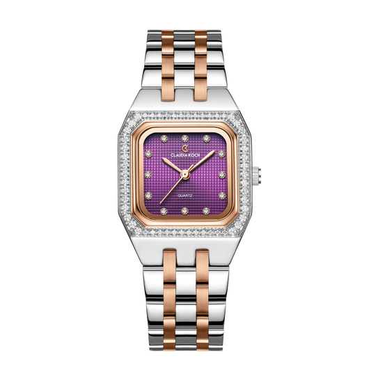 Luxury Women’s Watch with Square Dial Two-Tone Rosegold