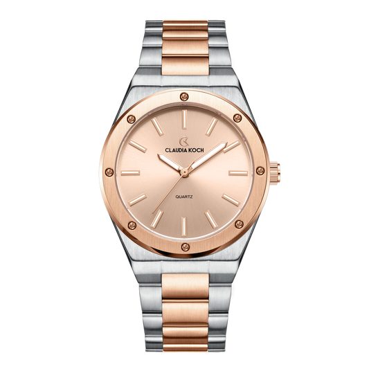 Matte Finish Women’s Watch – Minimalist Luxury & Modern Design Two-Tone Rosegold