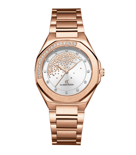 Luxury Women’s Watch with Stone-Studded Dial Rosegold