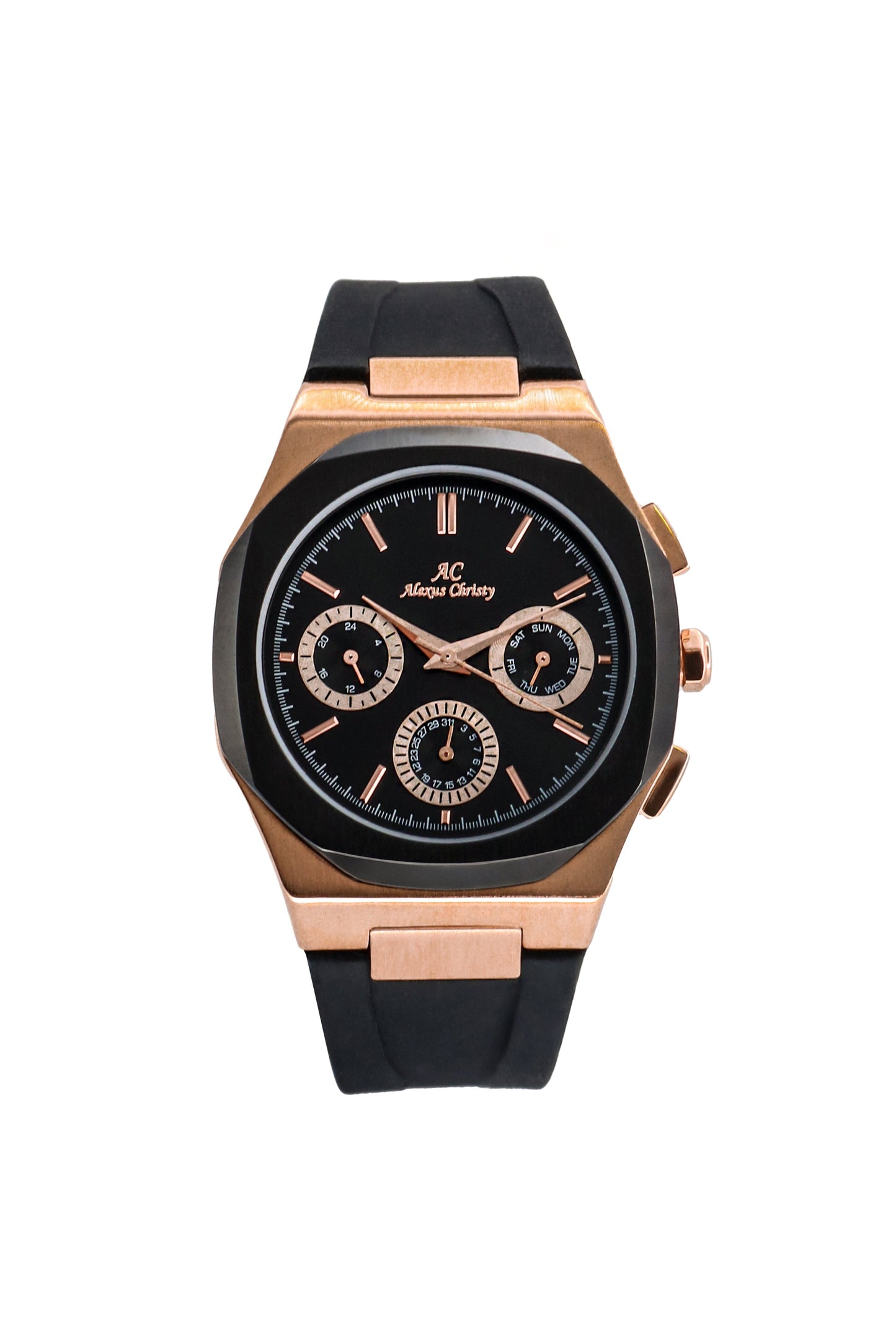 Multifunction Rubber Band Day/Date Analog Sporty Men Watch